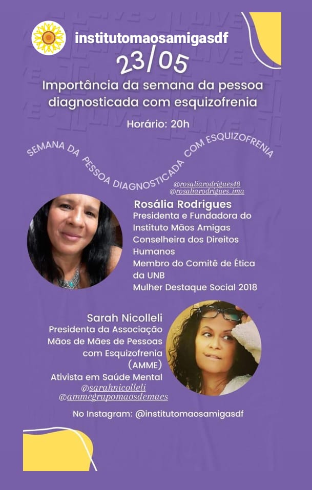 23/05 – Live Importância da Semana da Conscientização sobre a Esquizofrenia