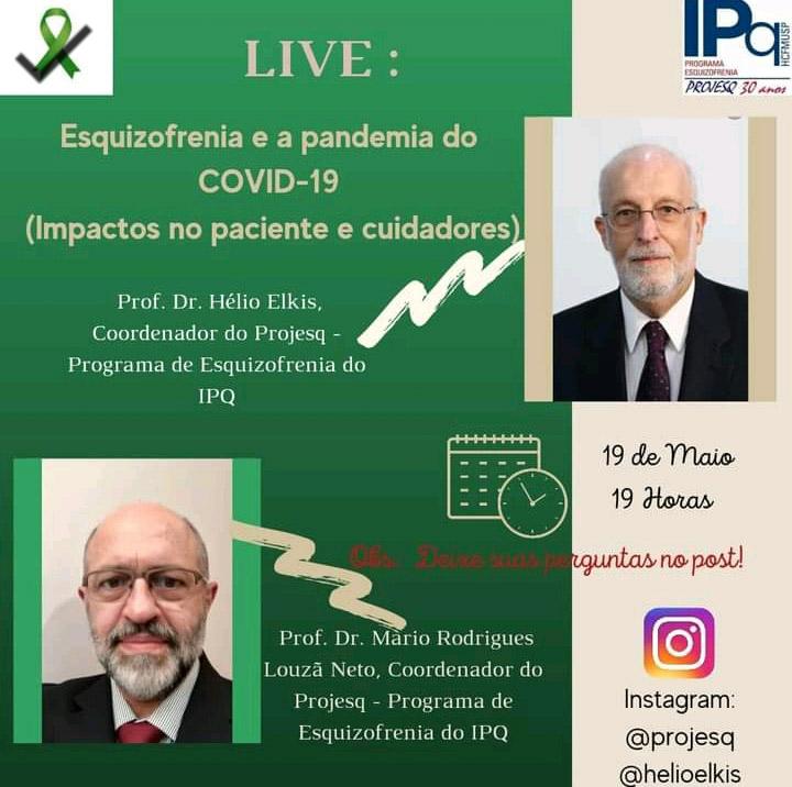 19/05 – Live Esquizofrenia e a Pandemia da COVID-19.